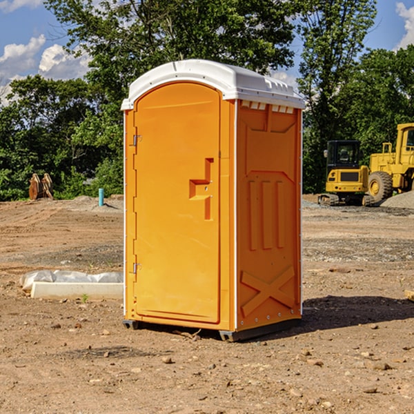 how often are the porta potties cleaned and serviced during a rental period in Tripp County South Dakota